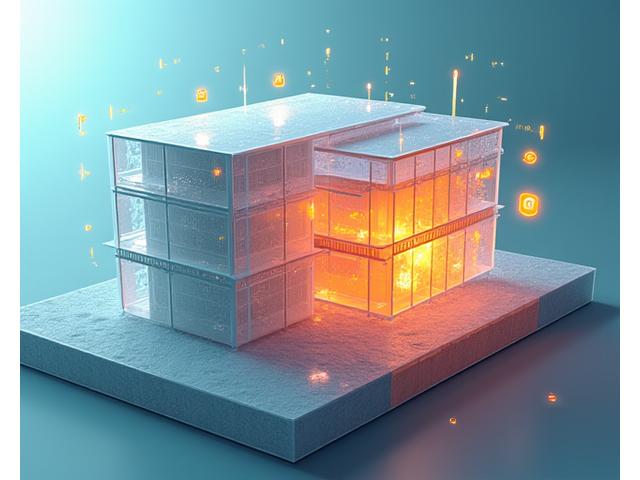 A technical drawing or diagram showing energy flow and thermal regulation within a building envelope, possibly with graphs and data overlays.