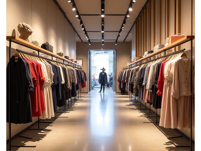 Modern retail store interior with creative product displays