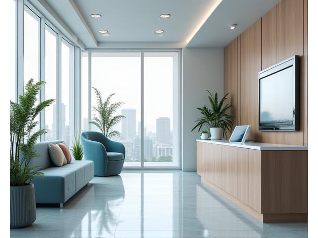 Stylish and ergonomic medical office reception area