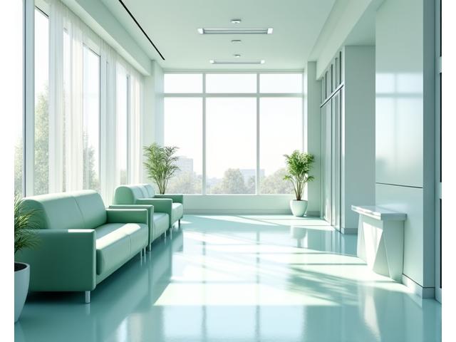 Modern healthcare facility interior with natural light