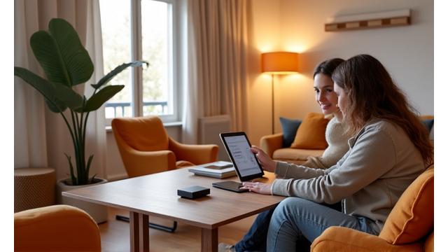 Smart home living room with integrated technology