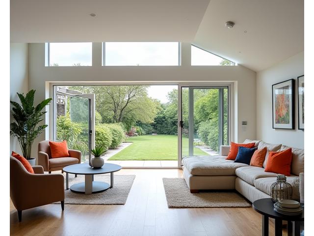 Bright and airy new family room addition to a home